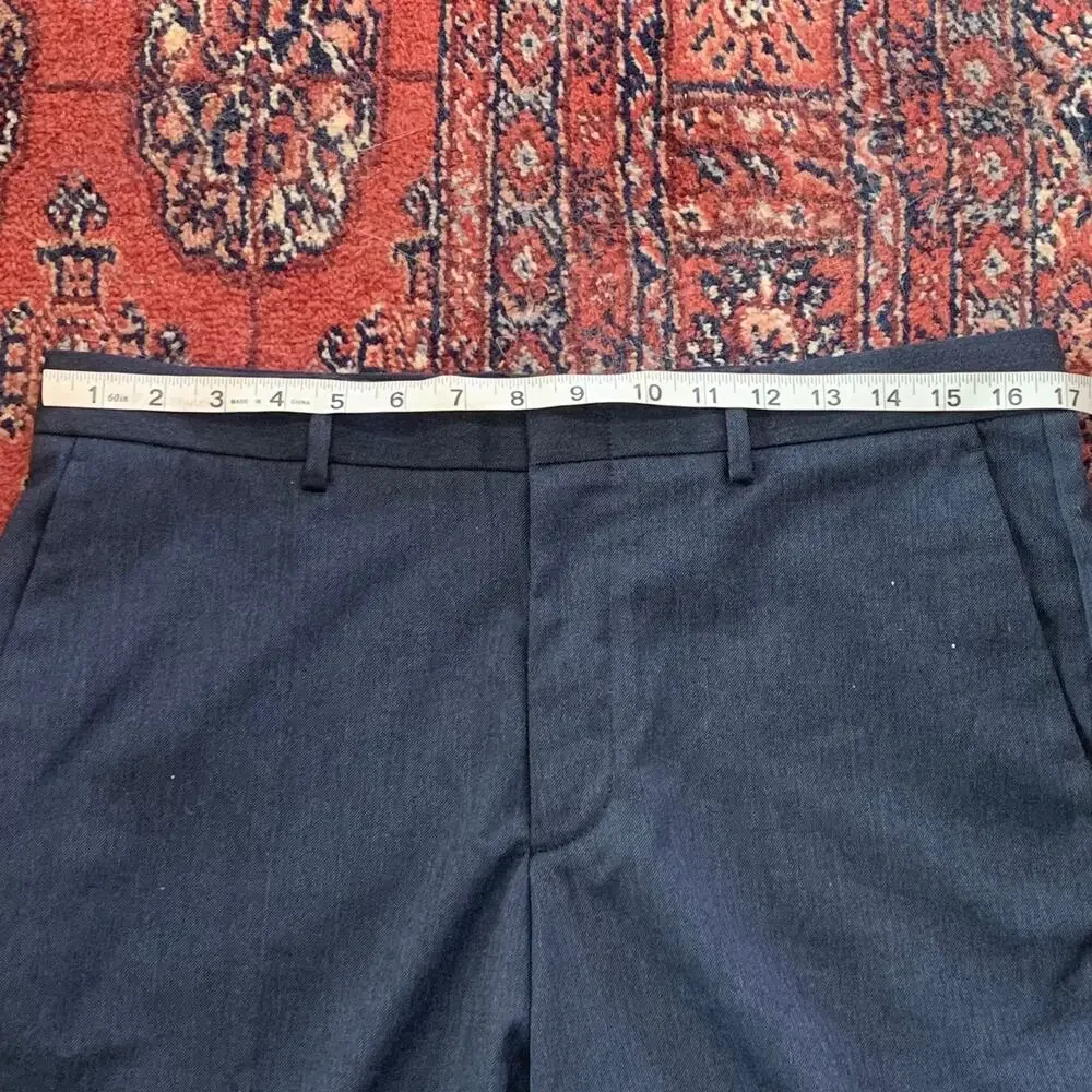 J.Crew Bowery Slim Dress‎ Pants Mens 34x30 Navy Blue Excellent Stretch Trouser